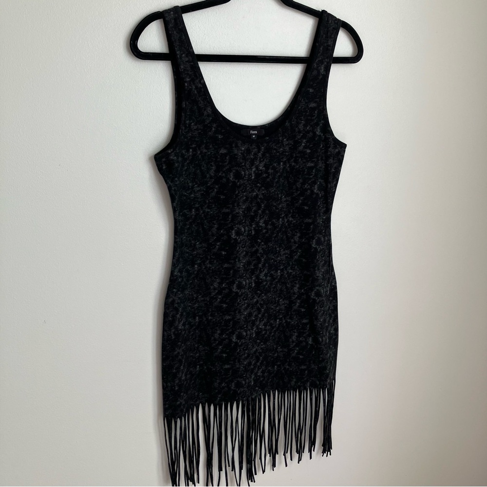 Long Fringe Tie Dye Print Tank Top